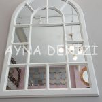 Latina Model Beyaz Renk Dekoratif Pencere Ayna-6