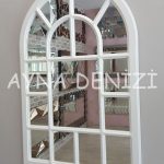 Latina Model Beyaz Renk Dekoratif Pencere Ayna-7