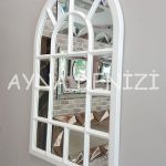 Latina Model Beyaz Renk Dekoratif Pencere Ayna-8
