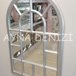 Latina Model Gümüş Renk Dekoratif Pencere Ayna-10