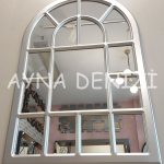 Latina Model Gümüş Renk Dekoratif Pencere Ayna-6