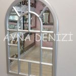 Latina Model Gümüş Renk Dekoratif Pencere Ayna-8