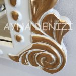 Lady Model Beyaz Altın Renk Dekoratif Ayna-12