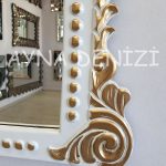 Lady Model Beyaz Altın Renk Dekoratif Ayna-13