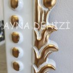 Lady Model Beyaz Altın Renk Dekoratif Ayna-15