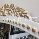 Lady Model Beyaz Altın Renk Dekoratif Ayna-19