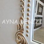 Lady Model Beyaz Altın Renk Dekoratif Ayna-21