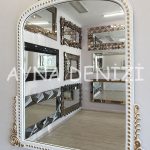 Lady Model Beyaz Altın Renk Dekoratif Ayna-4