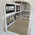 Lady Model Beyaz Altın Renk Dekoratif Ayna-6