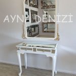 Lady Model Beyaz Altın Renk Dekoratif Ayna-9