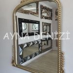 Lady Model Platin Altın Renk Dekoratif Ayna-4