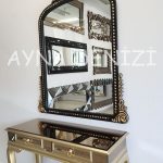 Lady Model Siyah Altın Renk Dekoratif Ayna-12