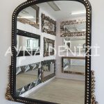 Lady Model Siyah Altın Renk Dekoratif Ayna-2