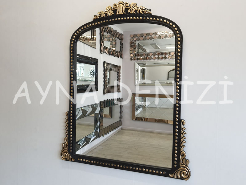 Lady Model Siyah Altın Renk Dekoratif Ayna