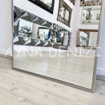 Majeste Elegant Model Silver Gümüş Renk Metal Çerçeveli Boy Aynası-23