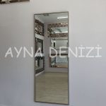 Majeste Elegant Model Silver Gümüş Renk Metal Çerçeveli Boy Aynası-5