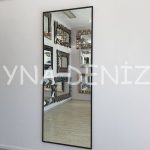 Majeste Elegant Model Siyah Renk Metal Çerçeveli Boy Aynası-1