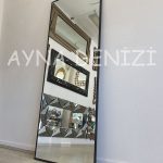 Majeste Elegant Model Siyah Renk Metal Çerçeveli Boy Aynası-12