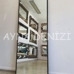 Majeste Elegant Model Siyah Renk Metal Çerçeveli Boy Aynası-13