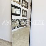 Majeste Elegant Model Siyah Renk Metal Çerçeveli Boy Aynası-14