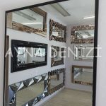 Majeste Elegant Model Siyah Renk Metal Çerçeveli Boy Aynası-22