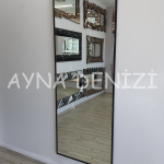 Majeste Elegant Model Siyah Renk Metal Çerçeveli Boy Aynası-8