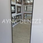 Majeste Elegant Model Siyah Renk Metal Çerçeveli Boy Aynası-9