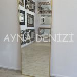 Majeste Elegant Model Yellow Gold Altın Renk Metal Çerçeveli Boy Aynası-9