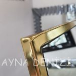 Majeste Luxury Model Yellow Gold Altın Renk Metal Çerçeveli Ayaklı Boy Aynası-14