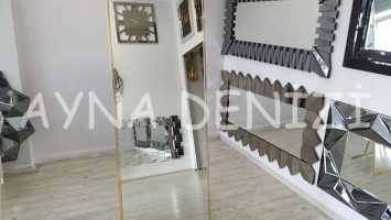 Majeste Luxury Model Yellow Gold Altın Renk Metal Çerçeveli Ayaklı Boy Aynası