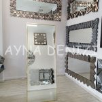 Majeste Luxury Model Yellow Gold Altın Renk Metal Çerçeveli Ayaklı Boy Aynası-5