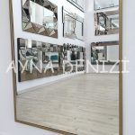 Matilda Elegant Model Gold Altın Renk Metal Çerçeveli Boy Aynası-15
