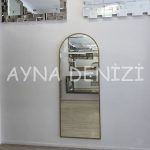 Matilda Elegant Model Gold Altın Renk Metal Çerçeveli Boy Aynası-3