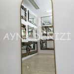 Matilda Elegant Model Gold Altın Renk Metal Çerçeveli Boy Aynası-5