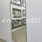 Matilda Elegant Model Gold Altın Renk Metal Çerçeveli Boy Aynası-6