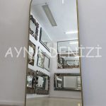 Matilda Elegant Model Gold Altın Renk Metal Çerçeveli Boy Aynası-8