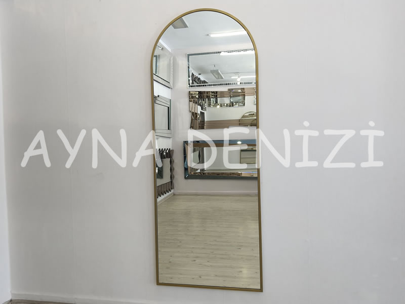 Matilda Elegant Model Gold Altın Renk Metal Çerçeveli Boy Aynası