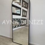 Matilda Elegant Model Siyah Renk Metal Çerçeveli Boy Aynası-11