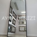 Matilda Elegant Model Siyah Renk Metal Çerçeveli Boy Aynası-13