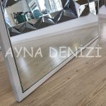 Matilda Luxury Model Beyaz Renk Metal Çerçeveli Ayaklı Boy Aynası-21