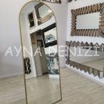 Matilda Luxury Model Gold Altın Renk Metal Çerçeveli Ayaklı Boy Aynası-12