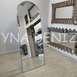 Matilda Luxury Model Platin Gümüş Renk Metal Çerçeveli Ayaklı Boy Aynası-1