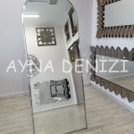 Matilda Luxury Model Platin Gümüş Renk Metal Çerçeveli Ayaklı Boy Aynası-11
