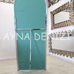 Matilda Luxury Model Platin Gümüş Renk Metal Çerçeveli Ayaklı Boy Aynası-12