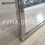 Matilda Luxury Model Platin Gümüş Renk Metal Çerçeveli Ayaklı Boy Aynası-13