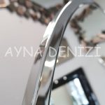 Matilda Luxury Model Platin Gümüş Renk Metal Çerçeveli Ayaklı Boy Aynası-15