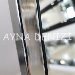 Matilda Luxury Model Platin Gümüş Renk Metal Çerçeveli Ayaklı Boy Aynası-16