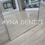 Matilda Luxury Model Platin Gümüş Renk Metal Çerçeveli Ayaklı Boy Aynası-17