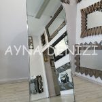 Matilda Luxury Model Platin Gümüş Renk Metal Çerçeveli Ayaklı Boy Aynası-3