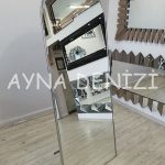 Matilda Luxury Model Platin Gümüş Renk Metal Çerçeveli Ayaklı Boy Aynası-5